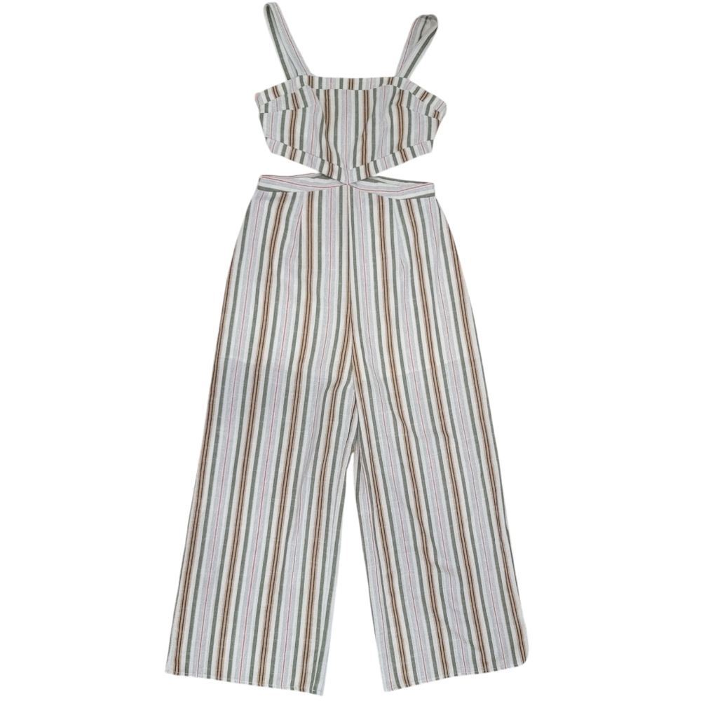 Talulah Striped Wide Leg Jumpsuit Side Cutouts Coastal Lightweight Women… - Picture 3 of 17